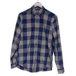 J.Crew Men's Light Weight Blue Plaid Button Down Collared Shirt Size Small
